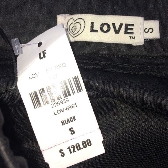LF Love Black Double-Knit Mini Skirt with Mock Wrap Overlay-Size S - Picture 5 of 6